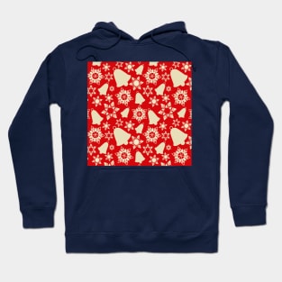 Christmas Bells Pattern (cream-red) Hoodie